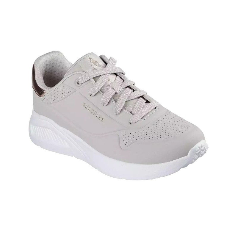 Skechers Embossed Duraleather Gore Laced Slip On with Metallic Trim (177291 NAT)