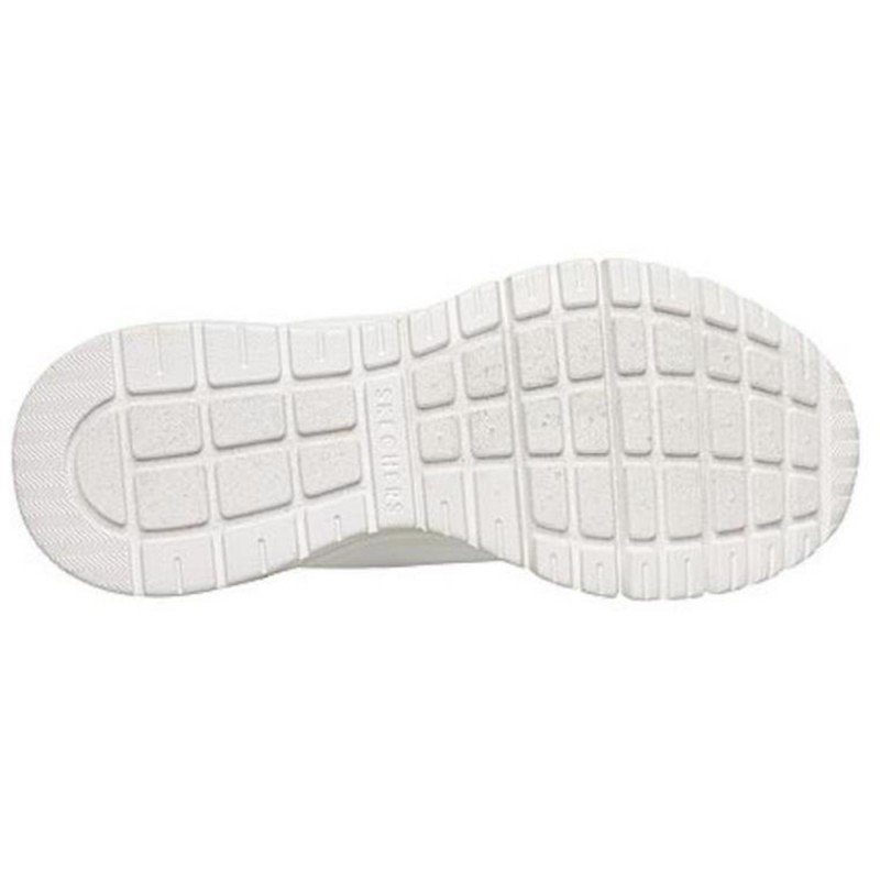 Skechers Durabuck with Metallic Heel Lace Up Fashion Sneaker (177799 WHT)