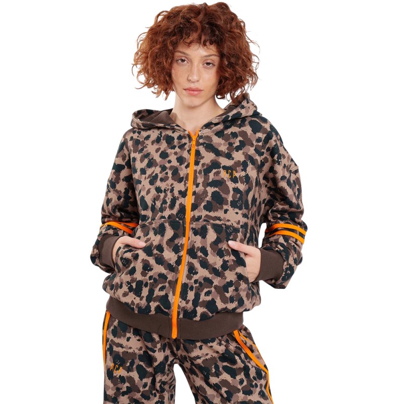 PCP Leopard Zipped Hoodie ΖΑΚΕΤΑ ΦΟΥΤΕΡ (2026W300000 Brown)