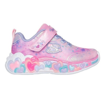 Skechers Lighted Satin Gore & Strap W/ Sparkle Mesh & Glitter Overlays (302696N LPMT)