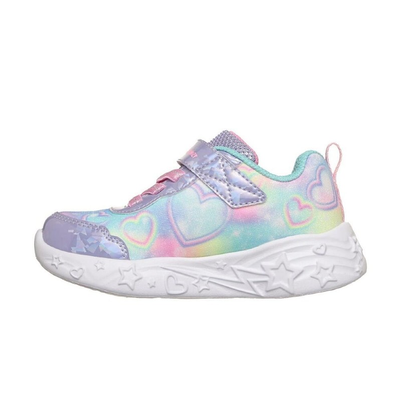 Skechers Lighted Unicorn Gore & Strap W/ Multi Heart Print Upper (303064N LVMT)