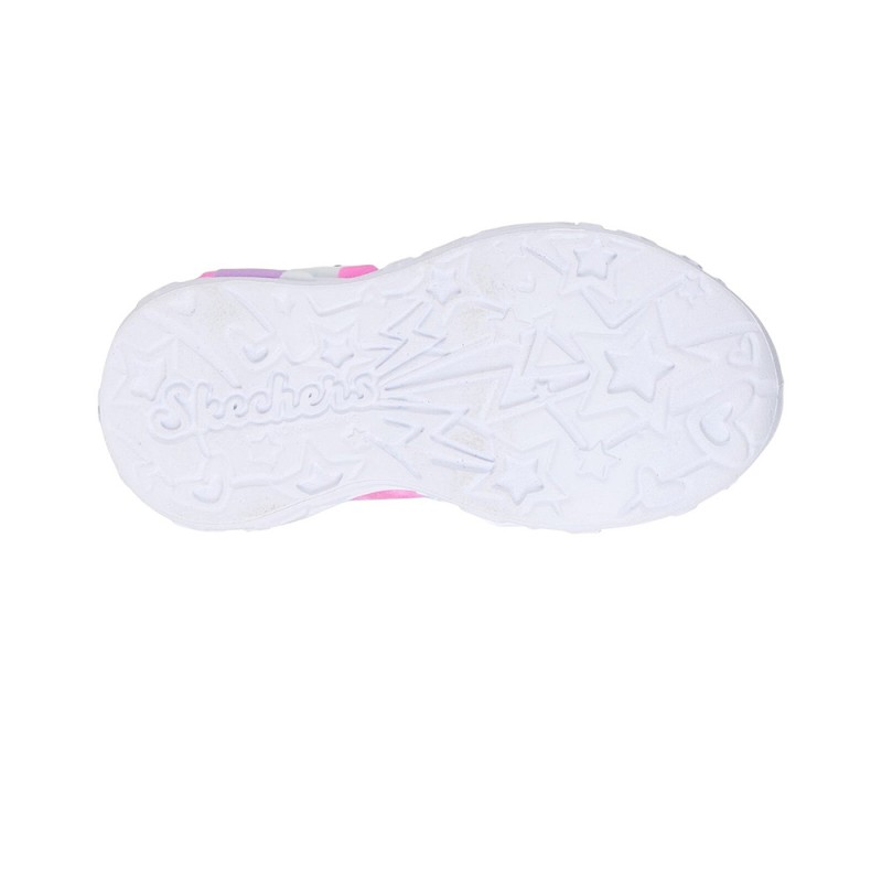 Skechers Lighted Unicorn Gore & Strap W/ Multi Heart Print Upper (303064N PKMT)