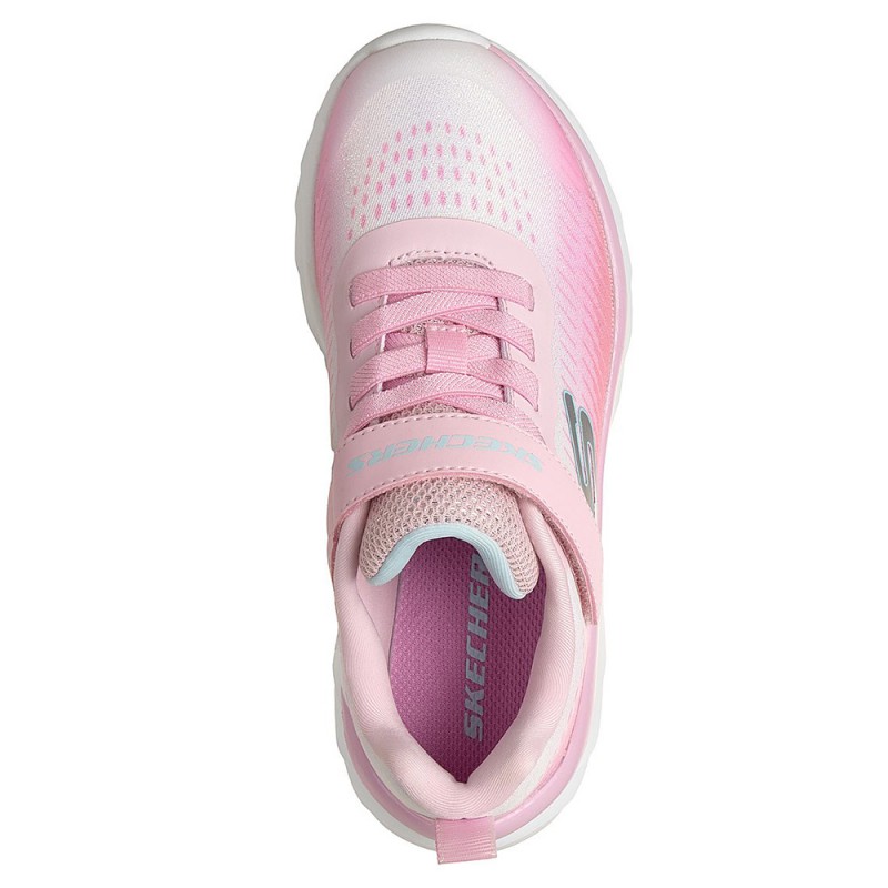 Skechers Gore and Strap Sublimated Ombre Sparkle Mesh Sneaker (303599L LPMT)