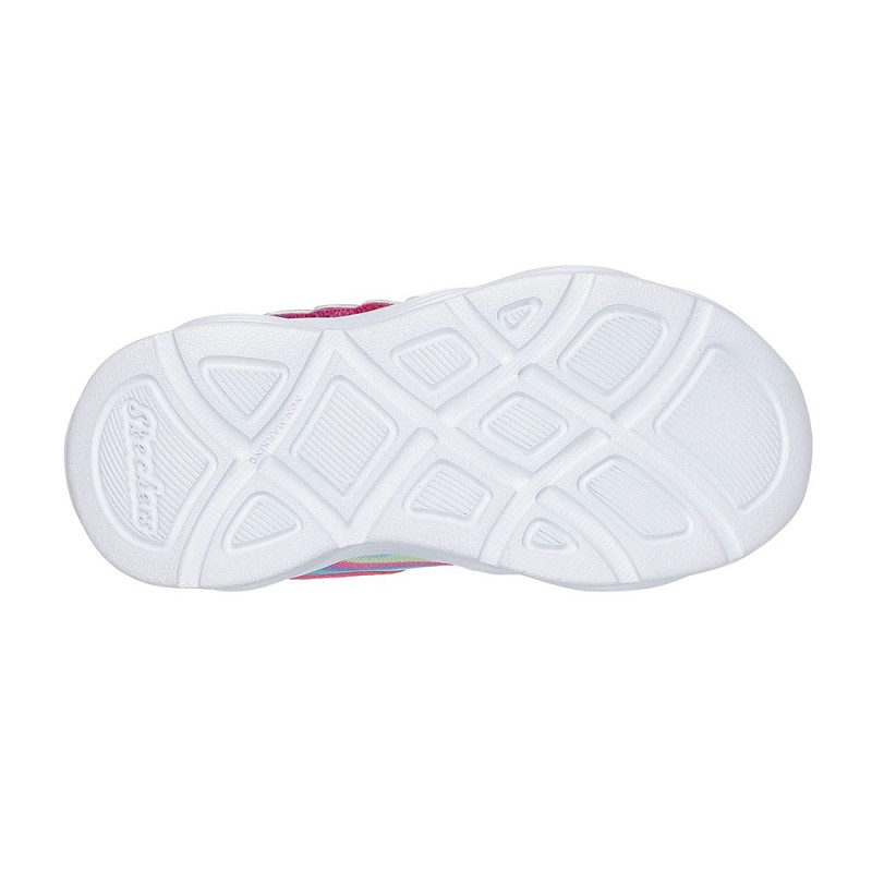 Skechers Lighted Wing U Strap W/ Sparkle Rainbow Mesh Upper (303718N PKMT)