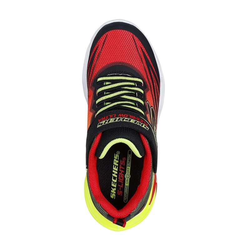 Skechers Lighted Gore & Strap Sneaker W/ Midsole Techpiece (400139L BKRD)