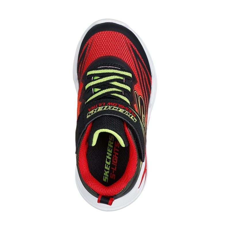 Skechers Lighted Gore & Strap Sneaker W/ Midsole Techpiece (400139N BKRD)