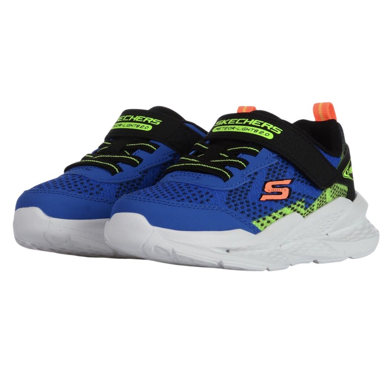 Skechers Lighted Gore & Strap Sneaker W/ Textured Midsole (401490N BLBK)