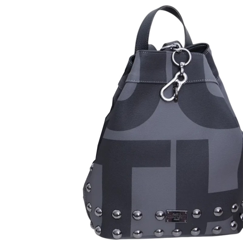 Elena Athanasiou Black N’ Metal EA Logo Backpack (EA-172 Grey-Nikel)