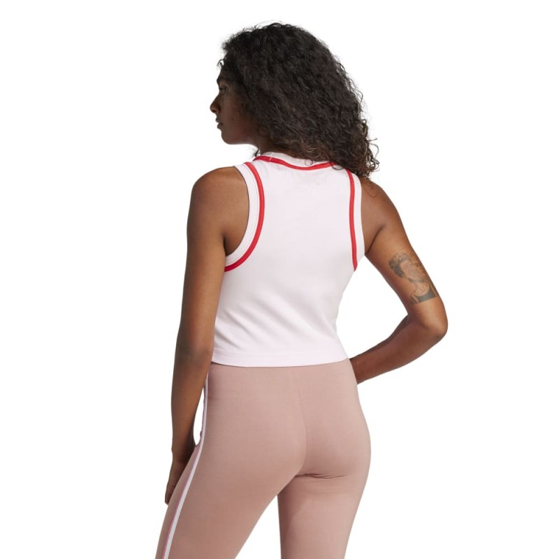 Adidas Essentials Color-Pop Cotton Crop Tank Top - Pink (JD5554)