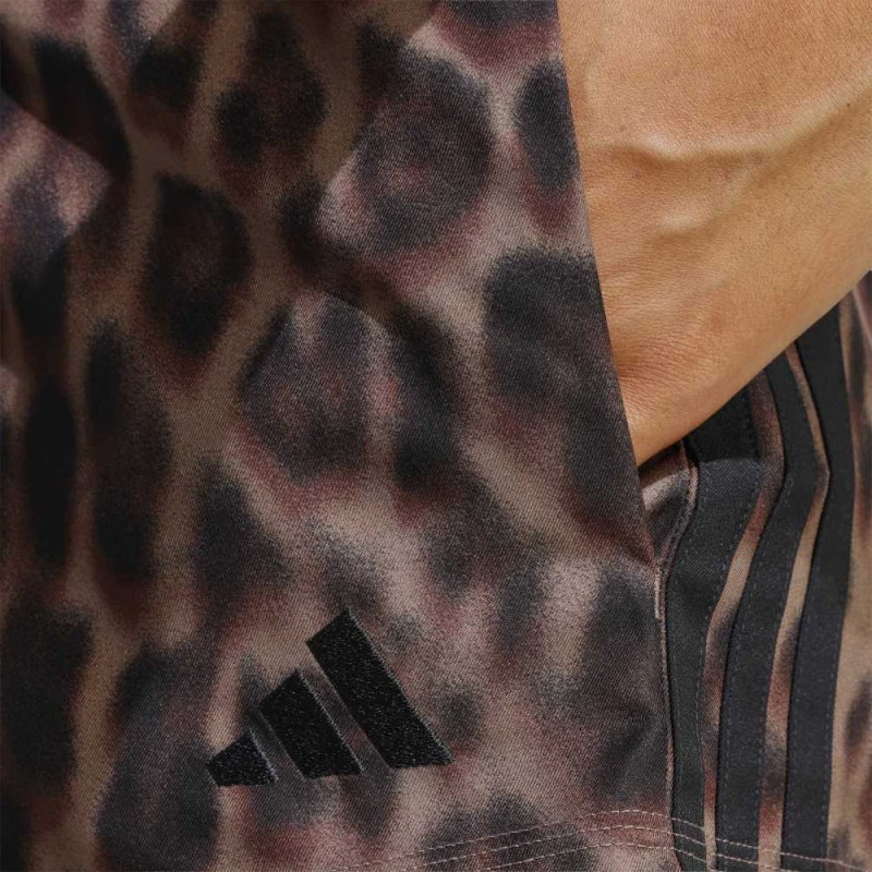 Adidas Seasonal Essentials Leopard Print Woven Shorts with 3-Stripes (JZ0199)