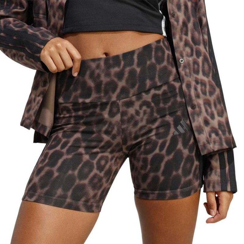Adida Seasonal Essentials Leopard Print Biker Shorts with 3-Stripes (JZ0201)