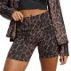 Adida Seasonal Essentials Leopard Print Biker Shorts with 3-Stripes (JZ0201)