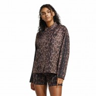Adidas Seasonal Essentials Leopard Print Woven Overshirt with 3-Stripes (JZ0297)