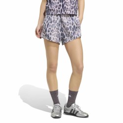 Adidas Seasonal Essentials Leopard Print Woven Shorts with 3-Stripes (KC3879)