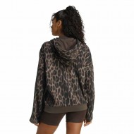 Adidas Seasonal Essentials Leopard Print French Terry Hoodie with 3-Stripes (KH0293)