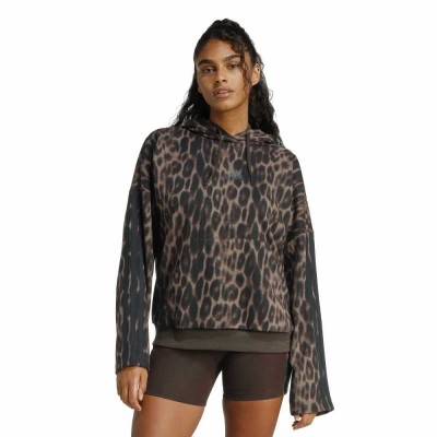 Adidas Seasonal Essentials Leopard Print French Terry Hoodie with 3-Stripes (KH0293)