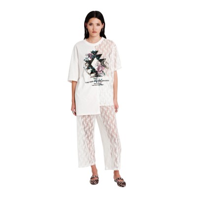 Peace and Chaos NATURALISTIC T-SHIRT - Cotton & Lace (S26204 WHITE)
