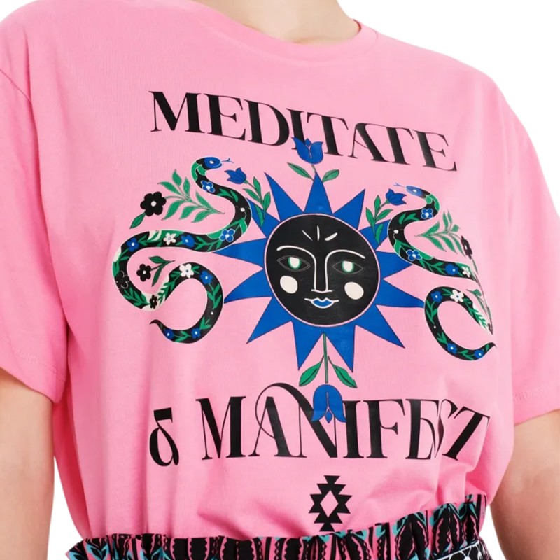 Peace and Chaos MANIFESTATION T-SHIRT - Cotton (S26226 PINK)