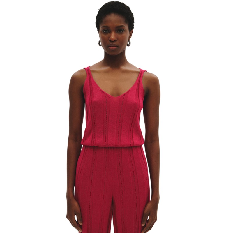 Combos Knitwear ΤΟΠ ΤΙΡΑΝΤΑ ΛΟΥΡΕΞ (S5THCT0069 FUCHSIA)