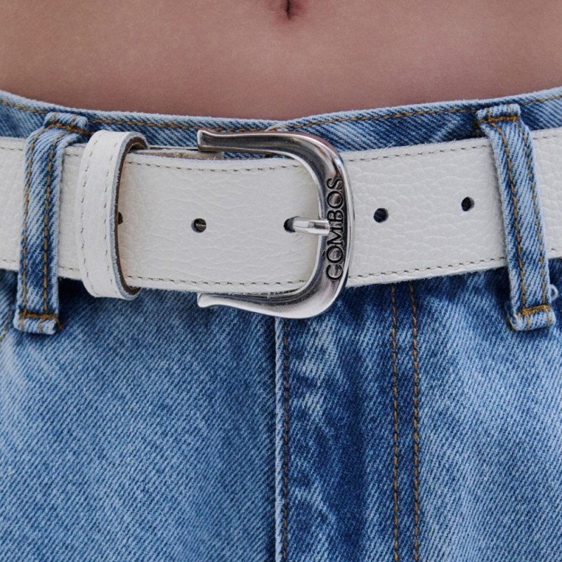 Combos BELT LEATHER COMBOS BUCKLE (S6GRBE0095 ECRU)