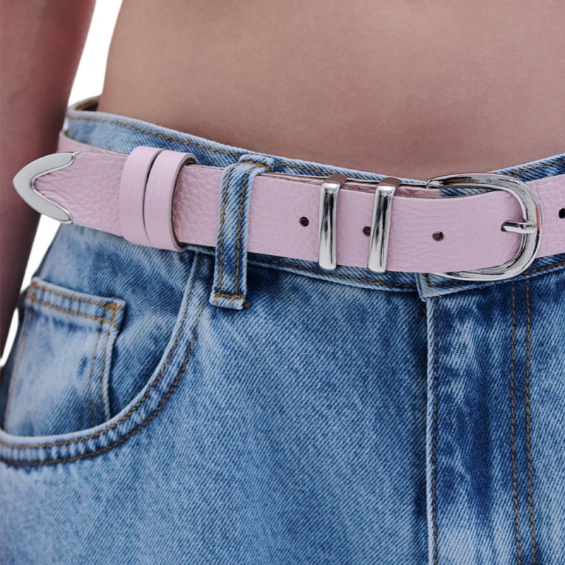 Combos BELT LEATHER V TIP (S6GRBE0096 BABY PINK)