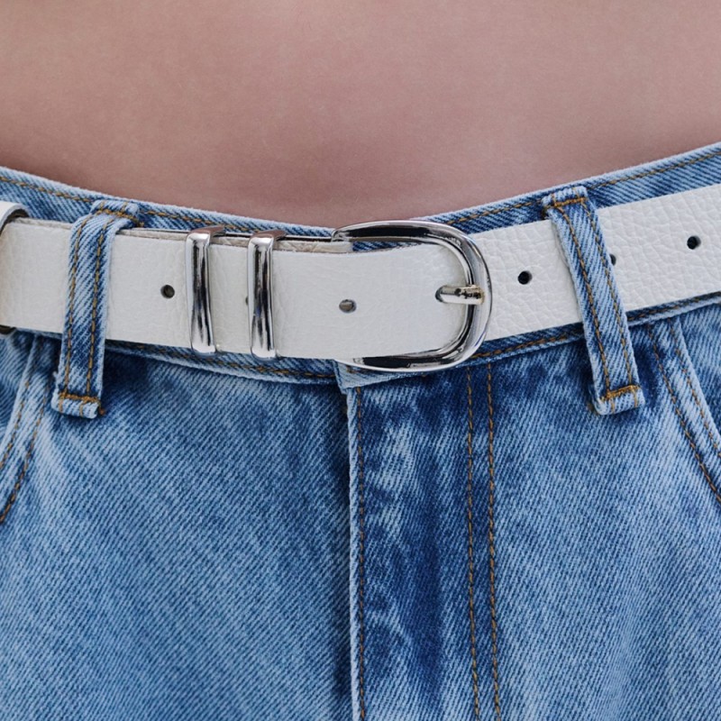 Combos BELT LEATHER V TIP (S6GRBE0096 ECRU)