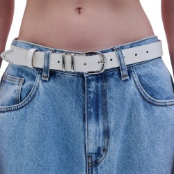 Combos BELT LEATHER V TIP (S6GRBE0096 ECRU)