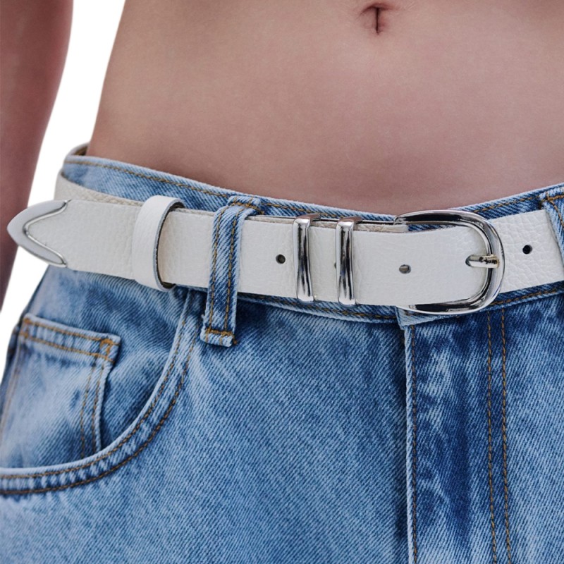 Combos BELT LEATHER V TIP (S6GRBE0096 ECRU)