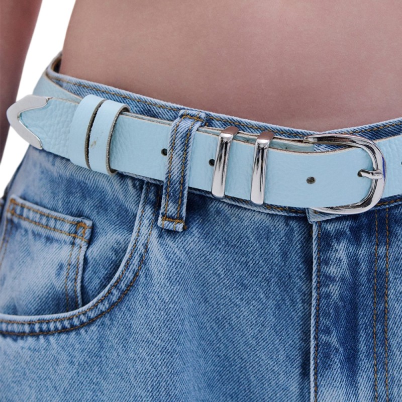 Combos BELT LEATHER V TIP (S6GRBE0096 LIGHT BLUE)