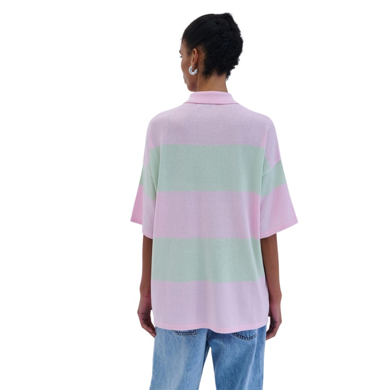 Combos BLOUSE POLO TWO-TONE (S6THBP0008 BABY PINK)