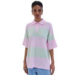 Combos BLOUSE POLO TWO-TONE (S6THBP0008 BABY PINK)