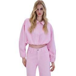 Combos DENIM JACKET CROP (S6TNDJ0048 BABY PINK)