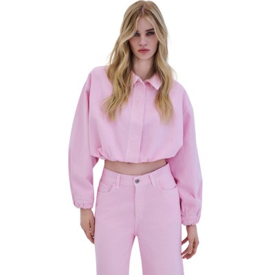 Combos DENIM JACKET CROP (S6TNDJ0048 BABY PINK)
