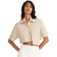 4Tailors The Parfait Cropped Shirt (SS25-074 BEIGE)