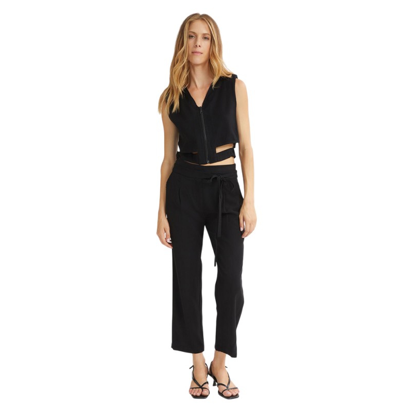 4Tailors The Melted Ice Cream Cropped Pants (SS25-110 BLACK)