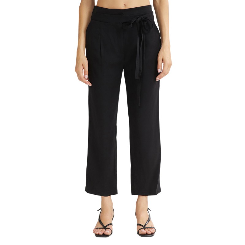 4Tailors The Melted Ice Cream Cropped Pants (SS25-110 BLACK)