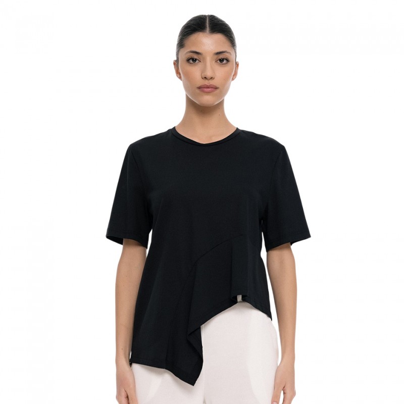 4Tailors Connect me Ruffle Top (SS26-176 BLACK)