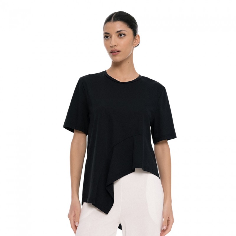 4Tailors Connect me Ruffle Top (SS26-176 BLACK)
