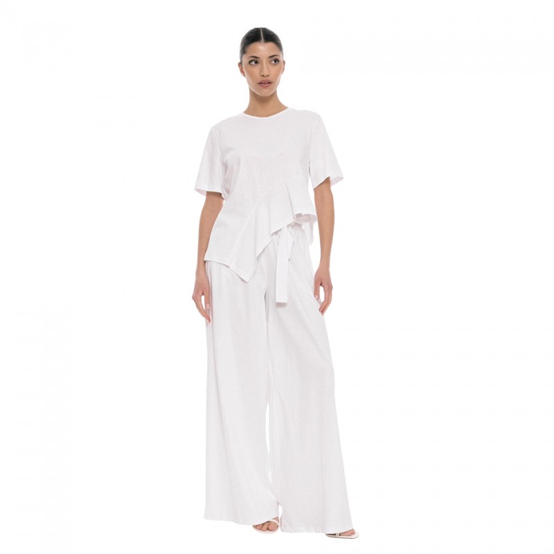 4Tailors Connect me Ruffle Top (SS26-176 WHITE)