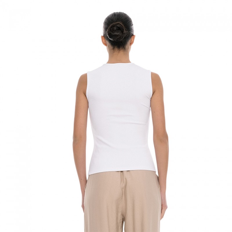 4Tailors Afterring Sleeveless Top (SS26-240 WHITE)