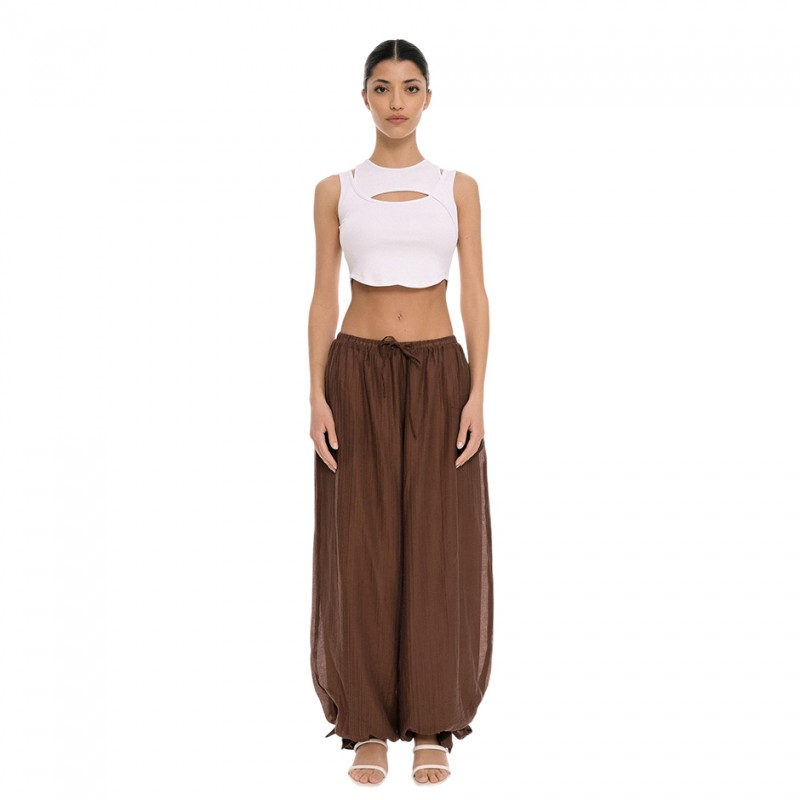 4Tailors Afterring Asymmetrical Crop Top (SS26-241 WHITE)