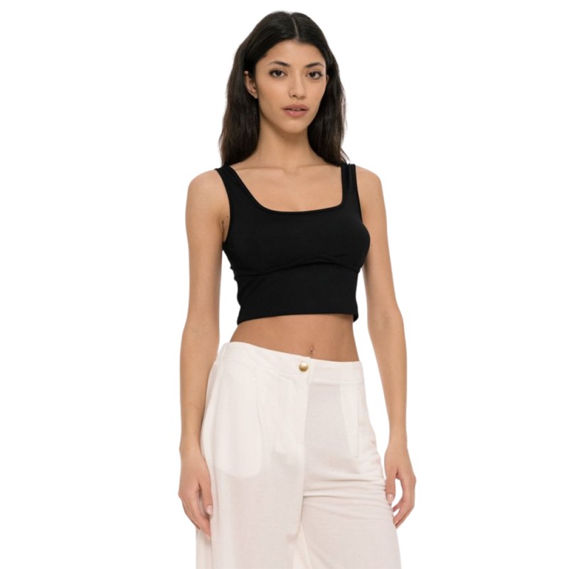 4Tailors Afterring Crop Top (SS26-243 BLACK)