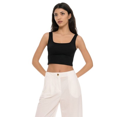 4Tailors Afterring Crop Top (SS26-243 BLACK)