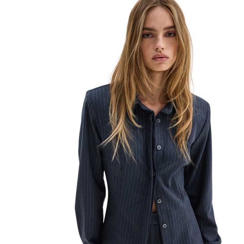 Sun Set Go MOSS SHIRT-JACKET (SSGFW25001 Blue Stripes)