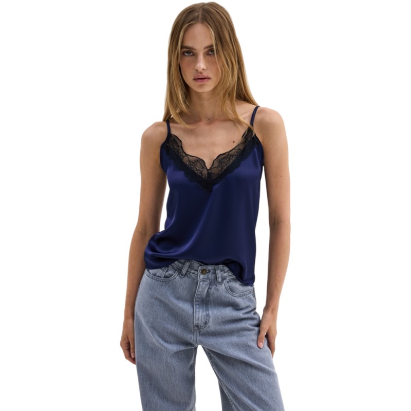 Sun Set Go CINDY TOP (SSGFW25003 Navy Blue)
