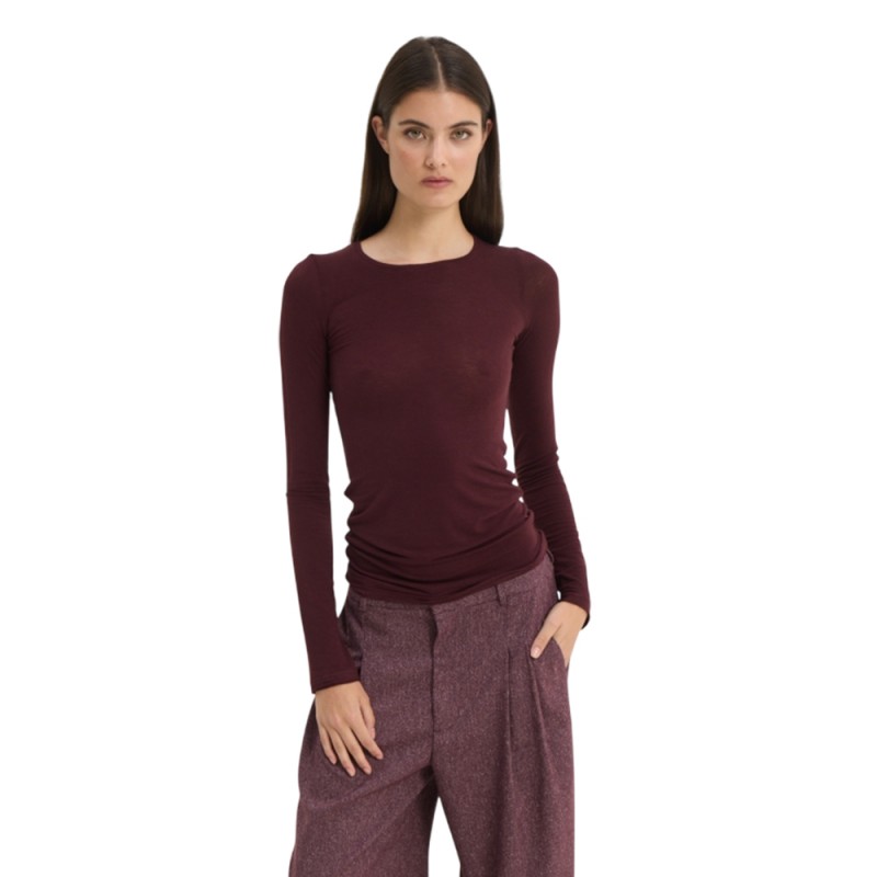 Sun Set Go SARAH LONGSLEEVE TOP (SSGFW26002 Bordeaux) Sun Set Go SARAH LONGSLEEVE TOP (SSGFW26002 Bordeaux)