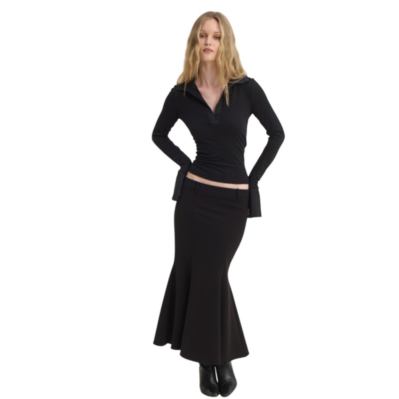 Sun Set Go ROSE MIDI SKIRT (SSGFW26005 Black)