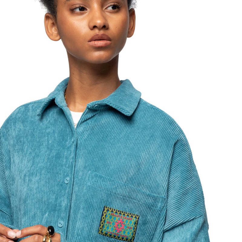 Peace and Chaos WILLOW SHIRT - Corduroy (W25215C TEAL)
