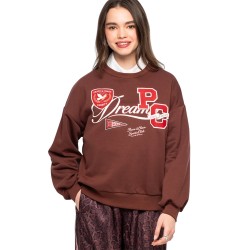 Peace and Chaos VARSITY SWEATER (W26238 BROWN)