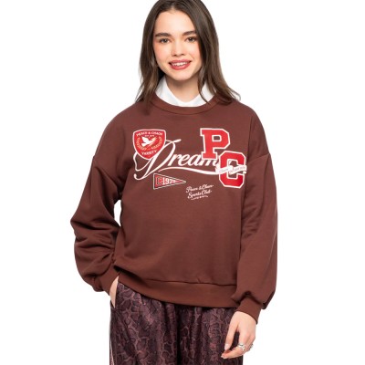Peace and Chaos VARSITY SWEATER (W26238 BROWN)